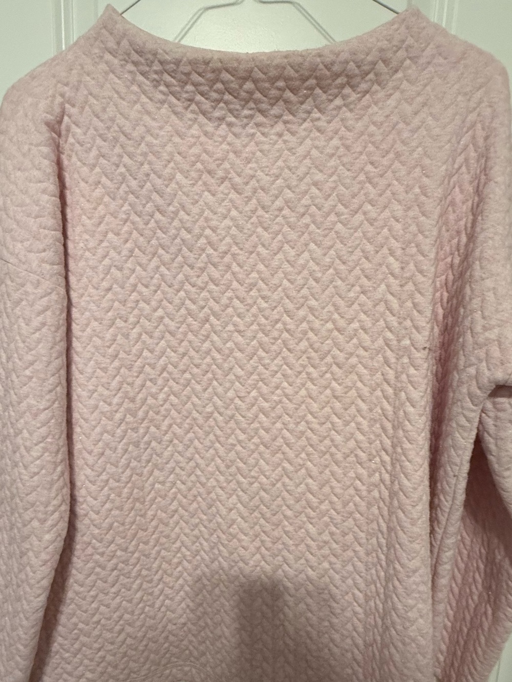 Talbots Pale Pink Quilted Boatneck Sweater